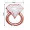26" tall Rose Gold White Extra Large Diamond Wedding Ring Mylar Foil Balloon